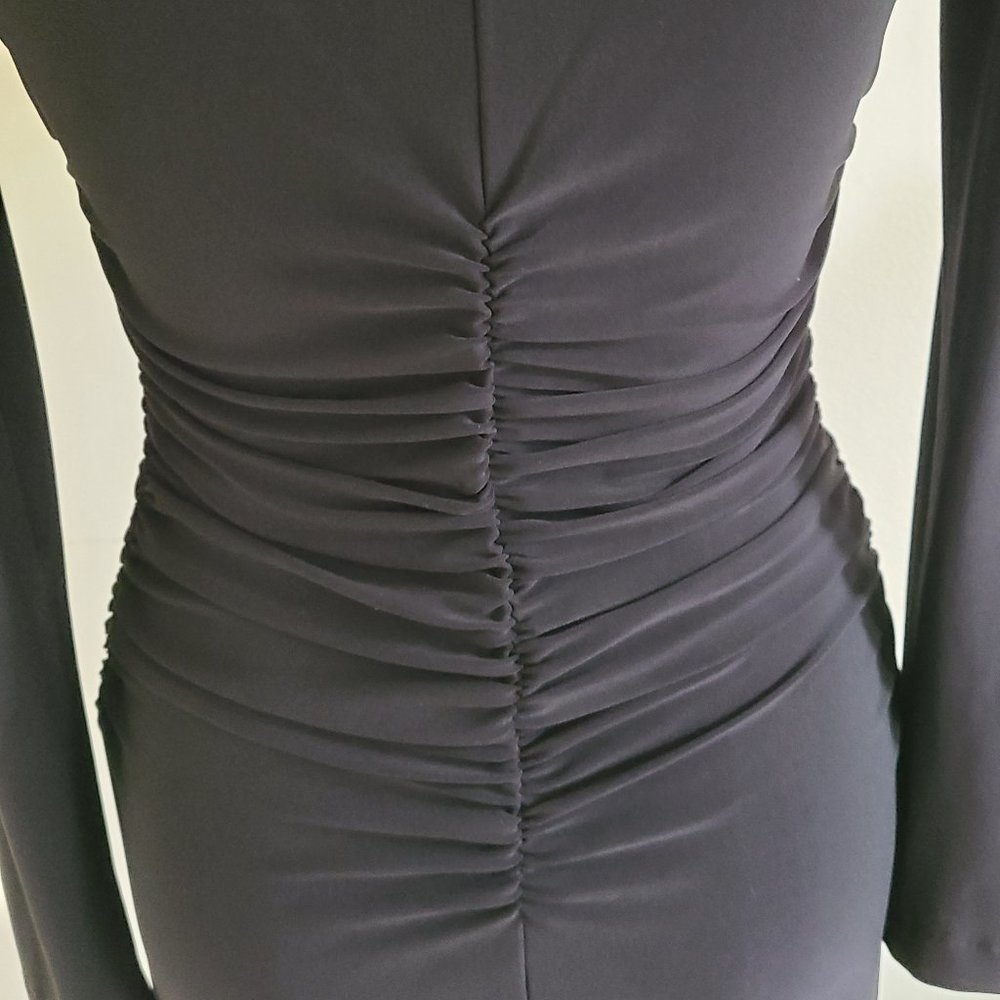 Norma Kamali Black Long Sleeve Dress - Picture 3 of 7